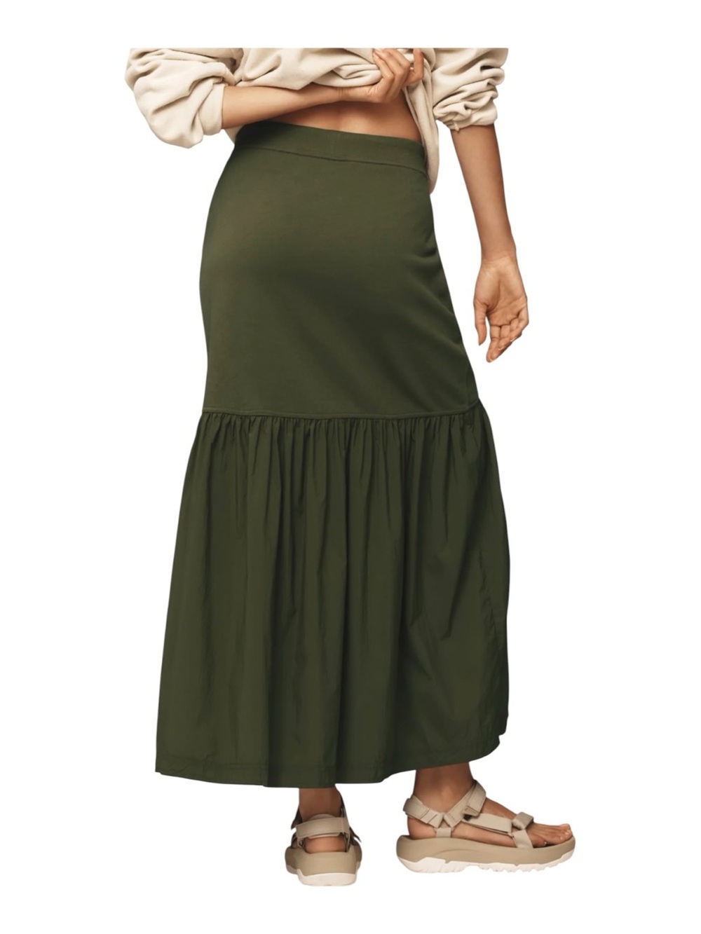 Daily Practice by Anthropologie: The Drop-Flounce Maxi Skirt Slip on Size Small - Picture 3 of 8